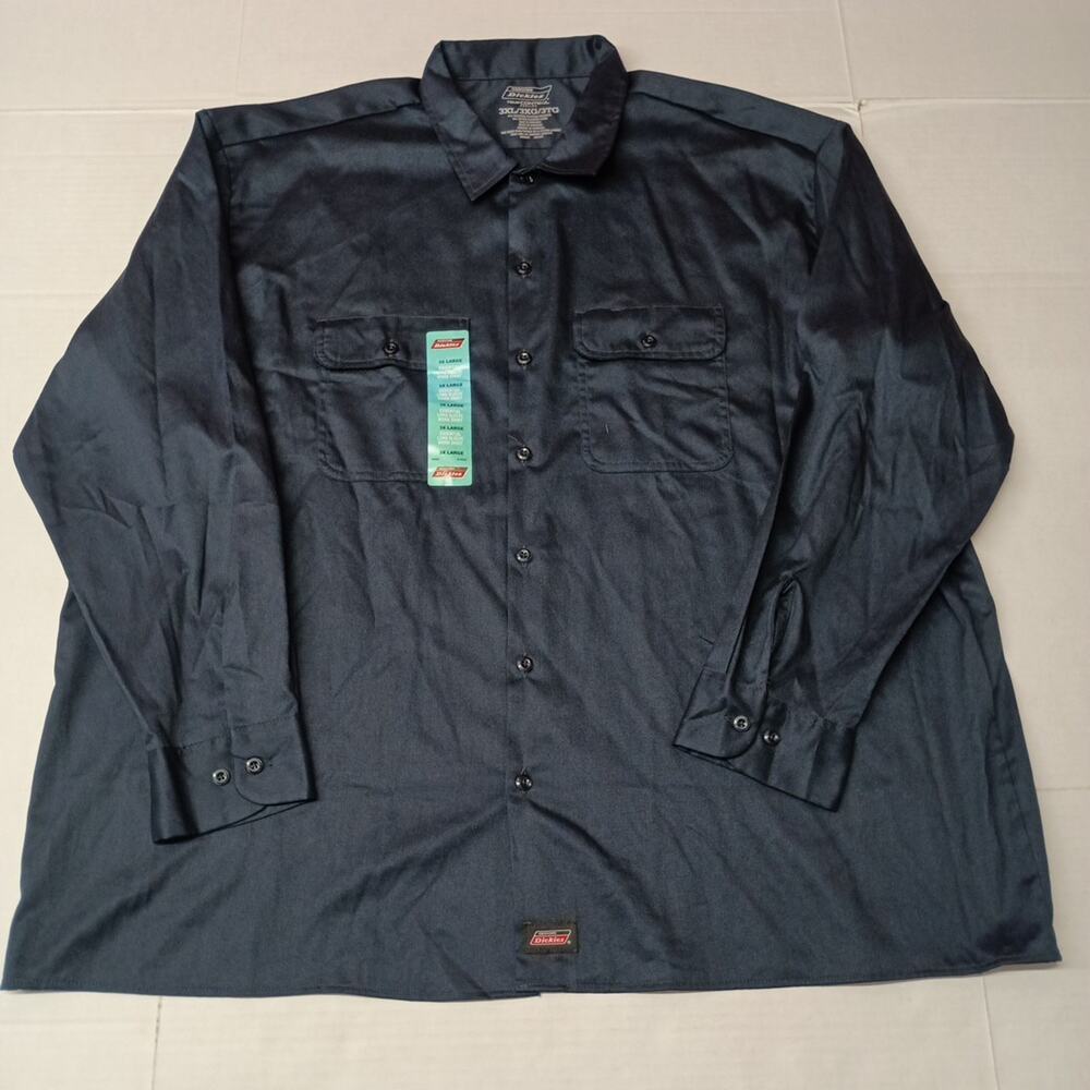 Dickies Long Sleeve Essential Work Shirt Men Size 3XL Blue